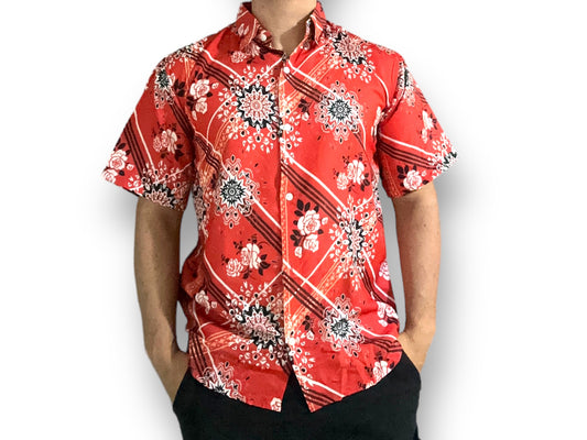 Camisa Estampada de Caballero de Botones estilo Hawaiana Playera Caribeña