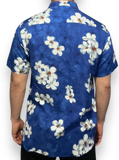 Camisa Hawaiana de Caballero Estampado Azul Floreado