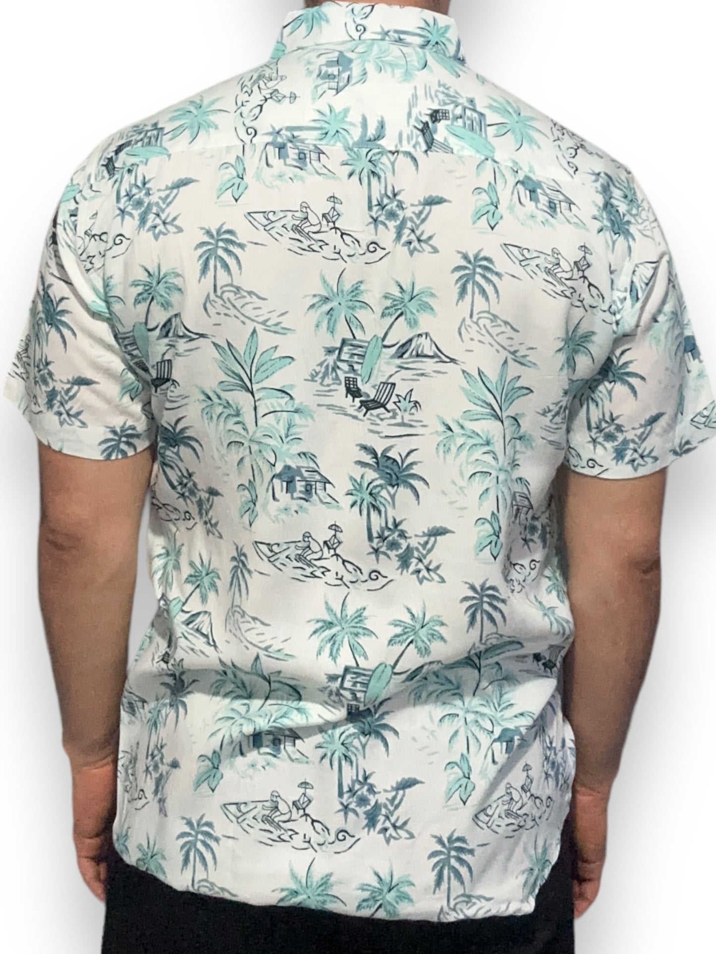 Camisa Hawaiana de Caballero Estampado de Palmeras