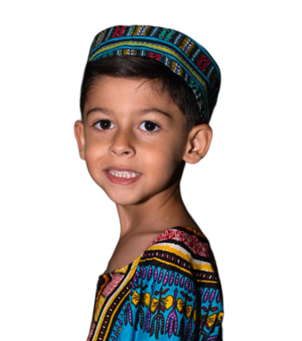 Kufi Sombrero Afrocaribeño Combinado de Niño Unisex