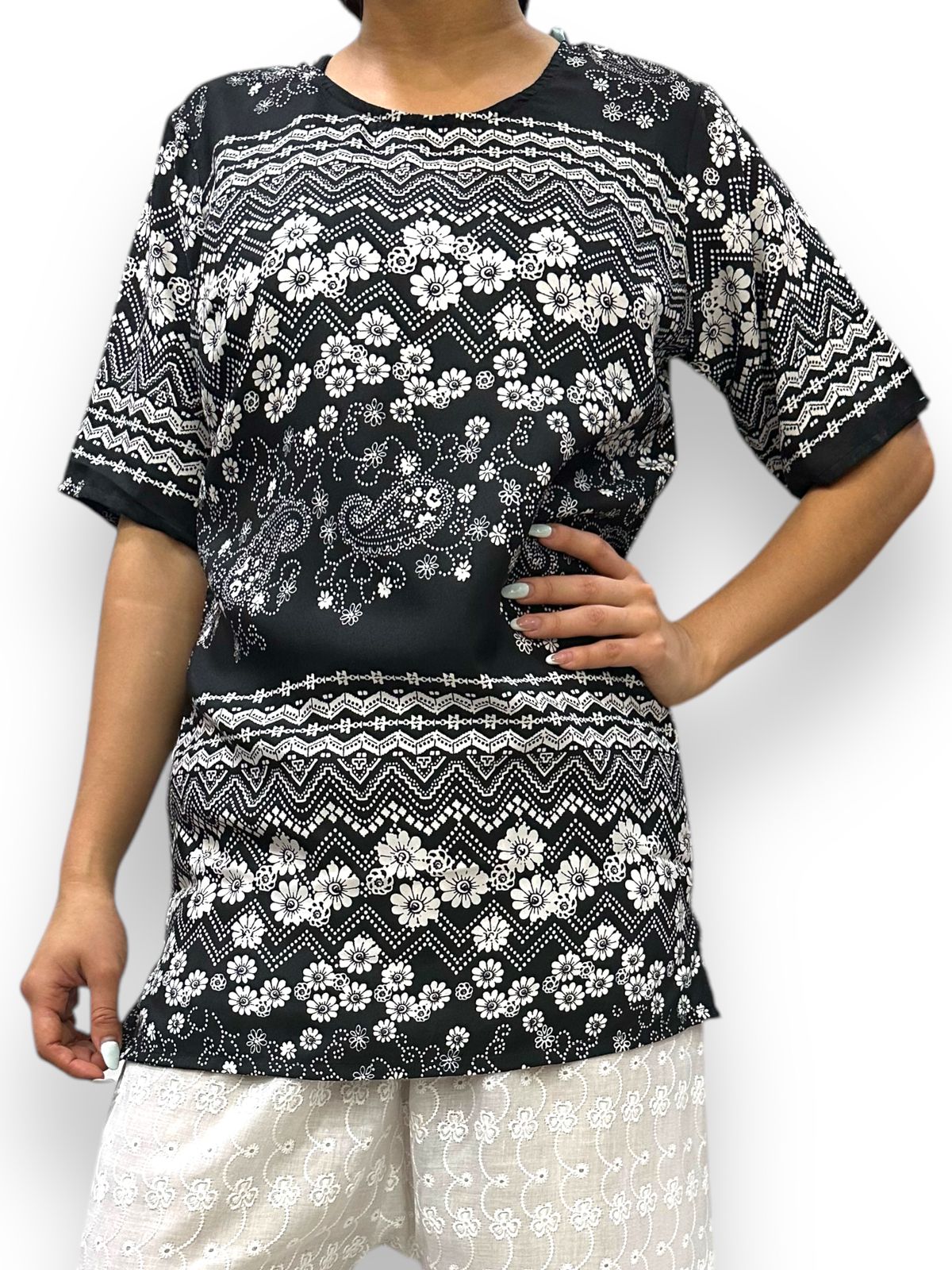 Blusa de Dama Estampado con Mangas