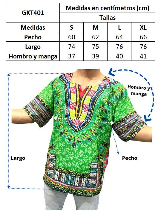 Camisa de Hombre con Estampado Afrocaribeño Rojo