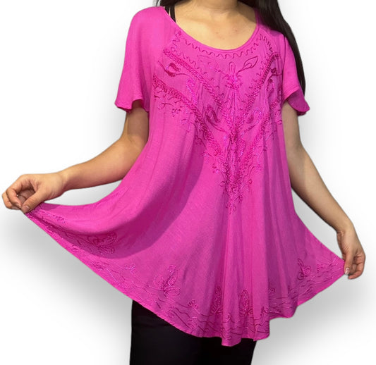 Blusa de Dama Morada con Mangas