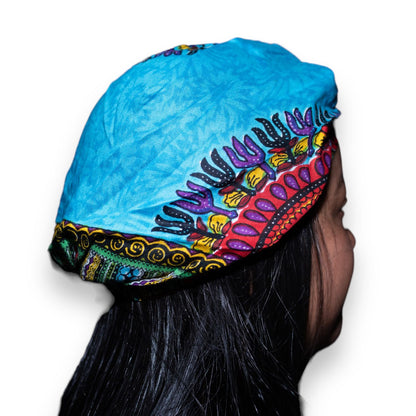 Turbante Afrocaribeño Azul de Dama